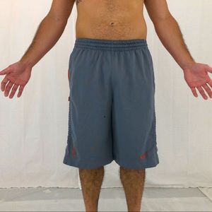 NIKE ELITE GRAY/ORANGE BASKETBALL SHORTS 🏀 🩳 🦈